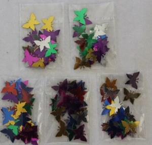 5 Packets of Foil Butterflies in Mixed Colours - Picture 1 of 2