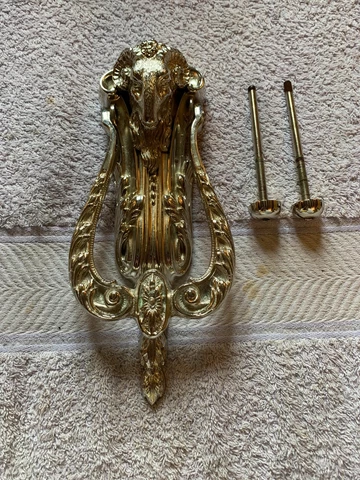 One St Julien Hand Crafted Nickel Ram's Head Door Knocker Furniture (EBZ173) Cover