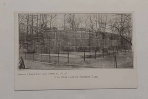 Nueva jaula de osos de principios de 1900 Brooklyn NY en Prospect Park postal - Imagen 1 de 2
