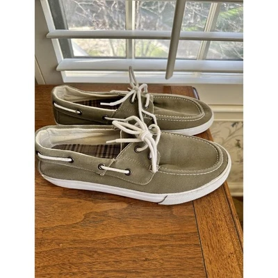 THOM MCAN GRAY CANVAS BOAT DECK MENS Size 9 SHOES - Image 1 of 4