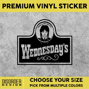 WEDNESDAY X WENDYS [VINYL STICKER]-for WINDOW-LAPTOP-FOLDER-YOU PICK COLOR/SIZE - Picture 1 of 6