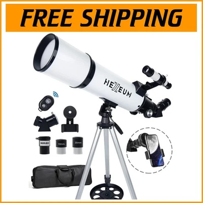 80mm Aperture 600mm Portable Refracting Telescope with Phone Adapter Included - Image 1 of 4