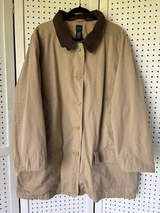 Basic Editions Vintage Beige Barn Jacket Chore Coat Size 2X Fisherman Core - Picture 1 of 8