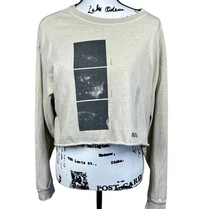 Forever 21 + Tops | Camiseta Semi Corta Gráfica Manga Larga Beige Marrón Gráfica NASA Talla XL - Imagen 1 de 13