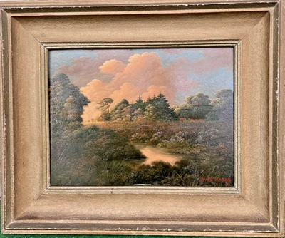 Ölgemälde Fritz Uphoff  "Aus dem Moor", Worpswede 1948, 30 x 40cm Landschaft - Bild 1 von 4