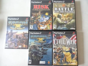 LOT OF 5 + Socom : 1 2 CIVIL WAR RISK BATTLE PS2 / Playstation 2 CIB TESTED - Picture 1 of 6