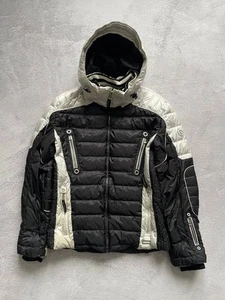 Bogner By Goan Thylmann Black White Ski Jacket Down Feather Hood Mens 46/US 36S - Picture 1 of 22