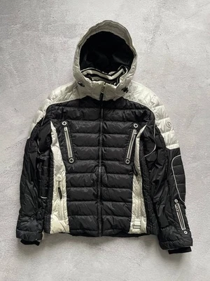 Bogner By Goan Thylmann Black White Ski Jacket Down Feather Hood Mens 46/US 36S - Image 1 of 4