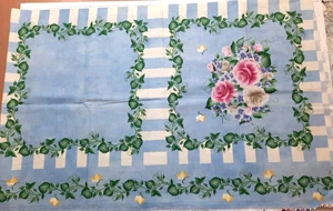 Pannello cuscino Daisy Kingdom #0320 18" x 45 blu e rosa edera righe donna rugiada - Foto 1 di 5