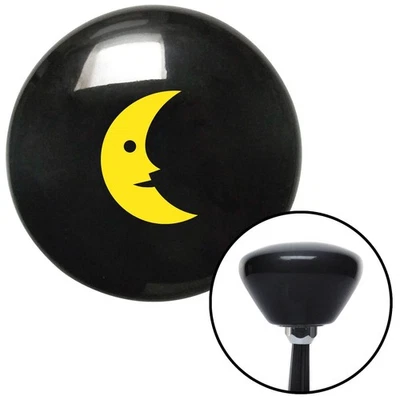 Yellow Crescent Moon Smiling Black Retro Shift Knob w/ M16x1.5 Insert Shifter - Изображение 1 из 4