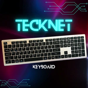 tecknet kb005 wireless keyboard 4-device 2.4g/bt rechargeable full size quiet - Picture 1 of 7