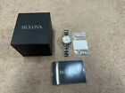 Bulova Phantom Women's Crystal Accent Roman Silver Tone Quartz Watch 34MM 96L264
