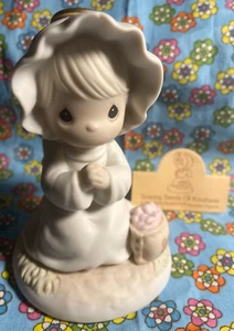 PRECIOUS MOMENTS "SOWING SEEDS OF KINDNESS" Porcelain Figure by Enesco, Vtg 1995 - Picture 1 of 7