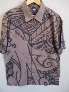 Tanoa Polynesian Tribal Samoan Shirt Size Large Octopus Print - Picture 1 of 6