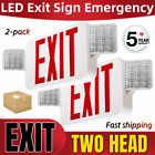 2PCS Red LED Exit Sign, UL-Listed Emergency Light - LED Lamp ABS Fire Resistance
