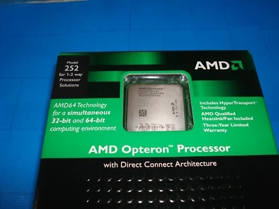 1x New AMD Opteron 252 2.6GHz Socket 940 CPU With Heatsink- OSA252FAA5BL -SEALED - Image 1 of 4
