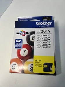 Genuine OEM Brother Yellow Ink LC201Y SEALED J460DW J480DW J485DW Exp 10/2023 - Picture 1 of 7