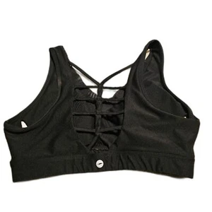 Avia Fashion Strapped Black Sports Bra Medium 8-10 Active Performance Wear - Picture 1 of 9