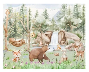 Photo Wallpaper Nursery Forest Animals Children Wallpaper Children FLEECE WALLPAPER + PASTE - Picture 1 of 7