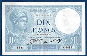 Billet 10 Francs (Minerve) 12-5-1932. France. SUP - Picture 1 of 2