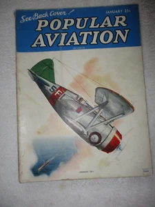 1937 JANUARY POPULAR AVIATION MAGAZINE - "GRUMMAN F3F-1" COVER, NICE! - Imagen 1 de 7