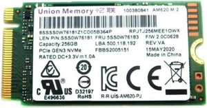 New Lenovo Union Memory 256GB SSD NVMe PCIe M.2 2242 AM620 SSS0W76181 5SS0W76183 - Afbeelding 1 van 1