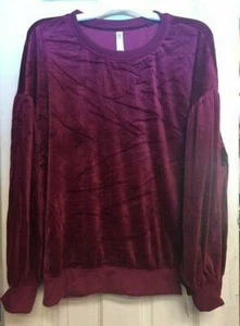 Gilligan & O'Malley Women's Cozy Crew Sleep Sweatshirt, L, Burgundy - Picture 1 of 4