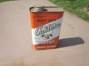 Vintage LeVernier's Blast Off Cleaner Custom Crest Products Tin Full UNOPENED - Picture 1 of 6