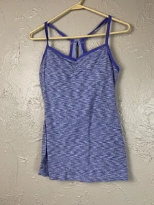 Lucy Purple Striped Built-In Padded Bra Yoga Athletic Tank Top Size XXS - Picture 1 of 4
