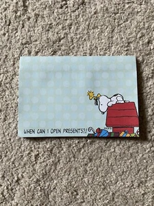 When Can I Open Presents Peanuts Snoopy Christmas Sticky Notes UFS Post Its Blue - Picture 1 of 2