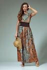 Ladies Turquoise/Brown Paisley Pattern Dress by AERIN Size XS.