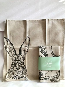 NWT The Linen Table Napkins Set Of 4 Country Animals ~ Scotland ~ Cotton 15.75” - Picture 1 of 12