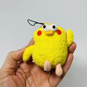 Docomo Poisos Yellow Chicken Hangtag Bird Plush Strap Charm Bulging Eye Funny - Photo 1 sur 9