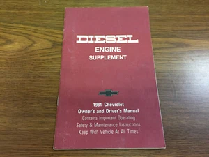 Chevrolet 1981 suplemento diésel manual del dueño - Imagen 1 de 6
