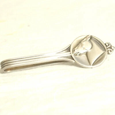T2 Auténtico Vintage Georg Jensen Dinamarca 65 Plata de Ley 925 Clip de Corbata Cierre Barra Foto 1 de 4