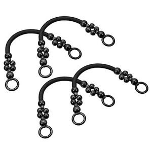 18.1" Wooden Beaded Bag Handles Purse Strap Handle for Purse Making, 4Pcs Black - Picture 1 of 6