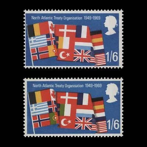 Gran Bretaña 1969 (variedad) 1s6d aniversarios faltan verde - Imagen 1 de 1