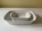2 White Oblong Dishes 35cm X 22cm And 22cmx 14cm 