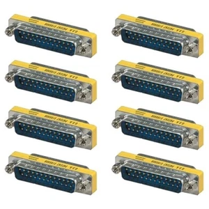 8x 25 Pin D-SUB DB25 Male to Male Mini Gender Changer Coupler M/M Gold Plated - Picture 1 of 1
