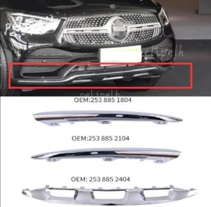 3pcs Front Bumper Protector Cover Molding Trim For 19-21 Mercedes Benz GLC W253 - Foto 1 di 14