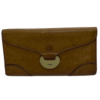 Authentic Vintage Chloe Brown Leather Long Designer Double Sided Wallet - Image 1 of 4