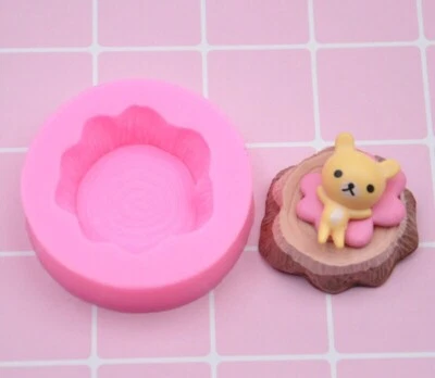 Molde de resina de gelatina de chocolate Sugarcraft de 5 cm de tocón de árbol de silicona Foto 1 de 3