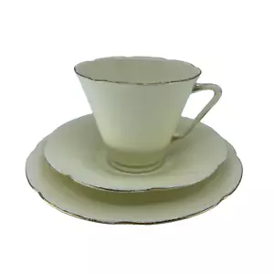 Tea Cup, Saucer, Plate - Trio - Grafton - Lemon/Yellow - Art Deco - Vintage - Picture 1 of 21