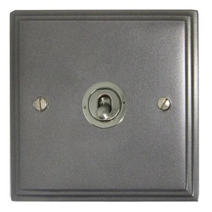 Interruptor de luz de palanca intermedio G&H VP385-SS Victoriano Placa Peltre 1 Banda - Imagen 1 de 1