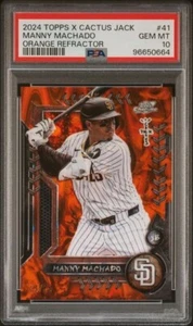 2024 Topps Chrome Cactus Jack 41 Manny Machado Orange Refractor /25 PSA 10 - Bild 1 von 2