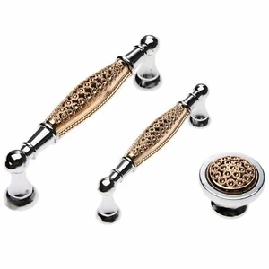 1X Rose Gold Chrome Cabinet Wardrobe Door Furniture Pull Handle Knobs Stylist - Picture 1 of 6