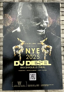 RARE 2025 DJ Diesel Shaq NYE New Years Eve Tampa Armature Promo Card O’Neal 4x6 - Picture 1 of 6
