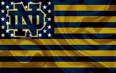 (2) Notre Dame Fighting Irish Stars & Stripes Flag Vinyl Stickers 5x3.15 Decal Cover