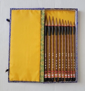 Chinese Buddha Gift Box Brush Set 10 Pes - Picture 1 of 8