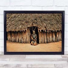 Mursi Home Ethiopia Tribe Hut Sit Sitting Africa Indigenous Ethnic Art Print